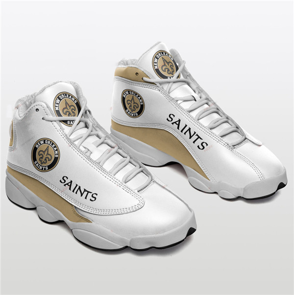 Women's New Orleans Saints AJ13 Series High Top Leather Sneakers 002